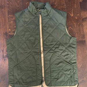 J. Crew Mens Green Quilted Vest Size Large